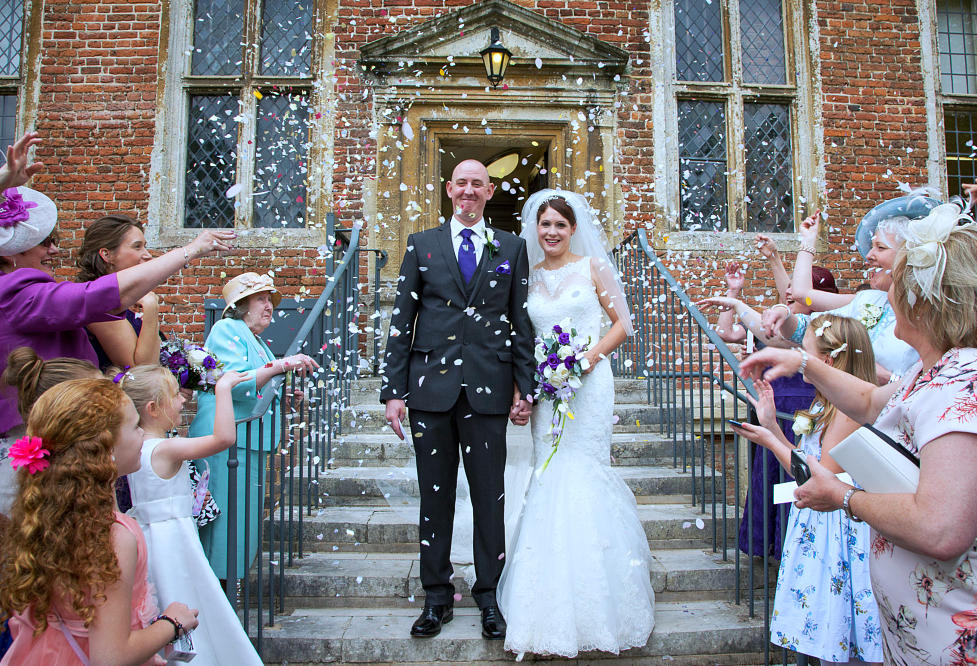 Confetti at Shaw House by Newbury Wedding Photographer