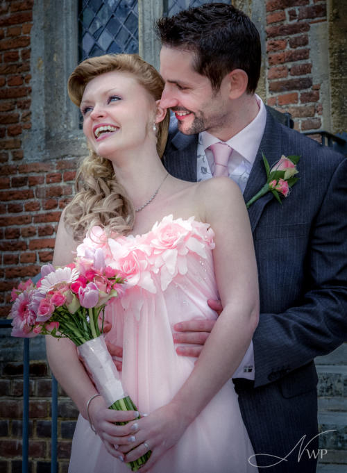 Bride and Groom in traditional style photo at  Shaw House Newbury